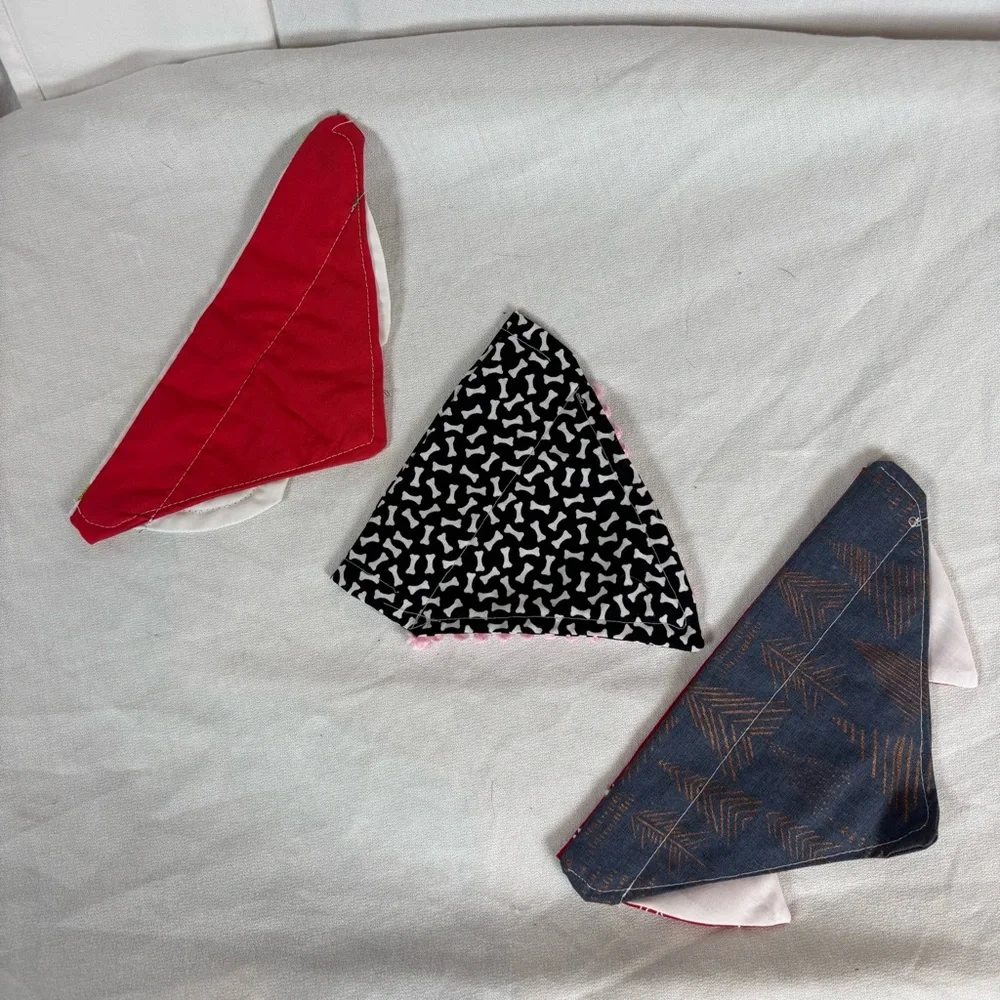 Handmade Christmas Dog Collar Bandanas‎ Set of 3 – Size Small 7